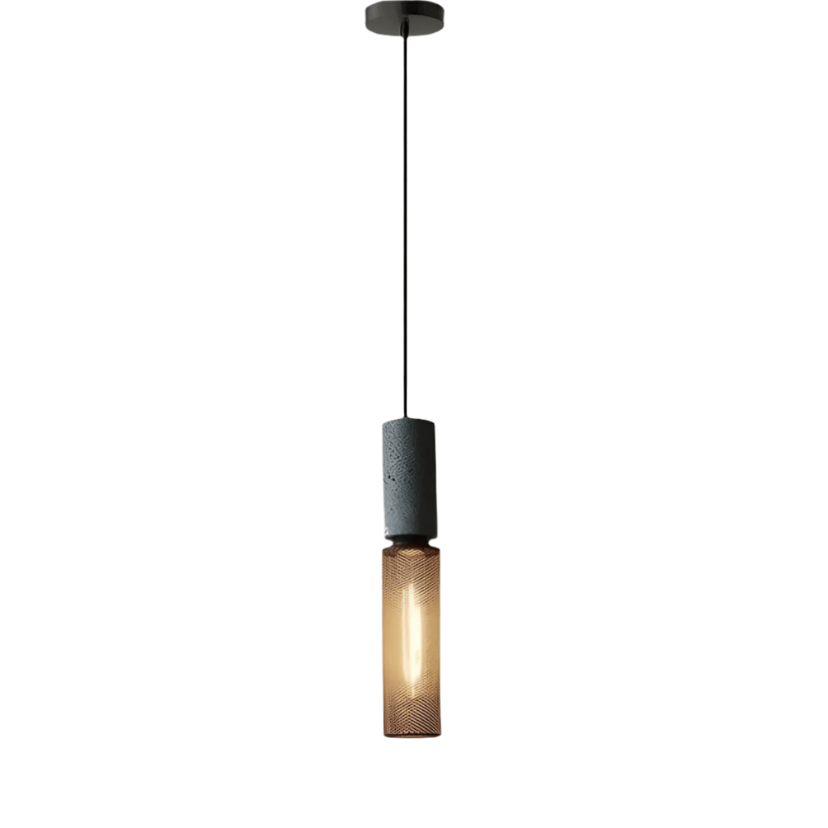 Industrial Loft Pendant Light with Concrete Finish | Adjustable Cable Up to 59 Inches | 110V/220V Compatible