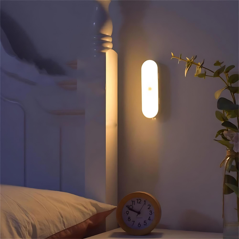 Rechargeable LED Wall Sconce with Motion Sensor | Magnetic, Adhesive or Portable | 5.5 Inch Lamp for Halls and Closets