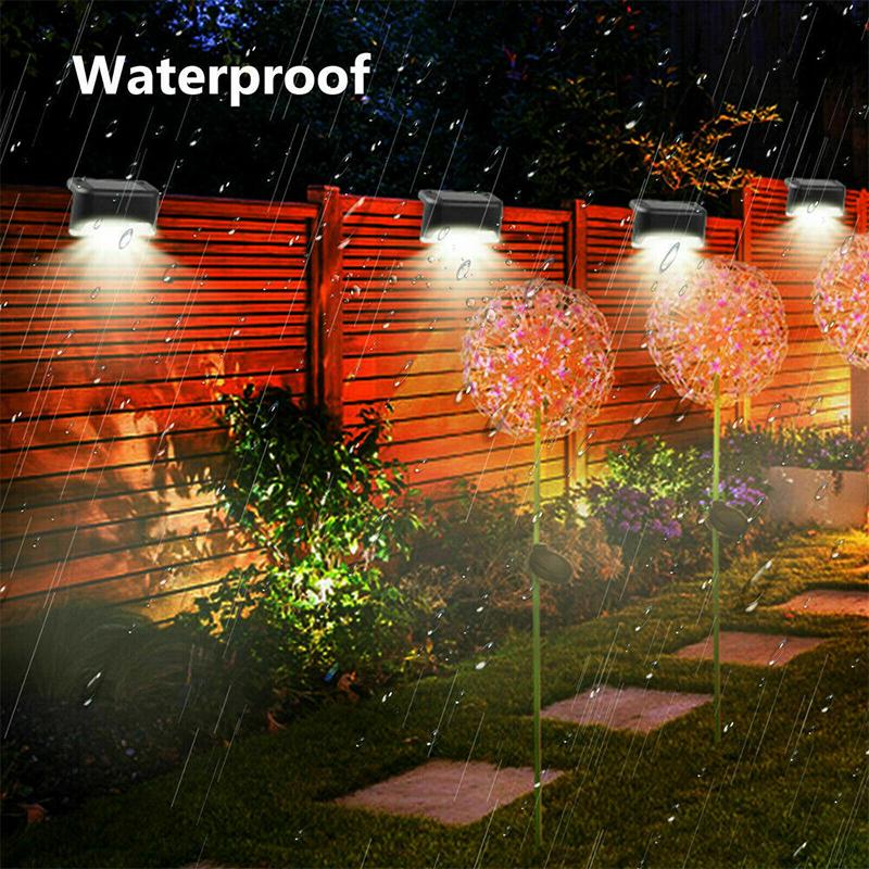 Solar Path Lights for Outdoor Steps and Fences, Set of 4 | No Switch, Charges in Daylight | Yellow, White or Multicolour