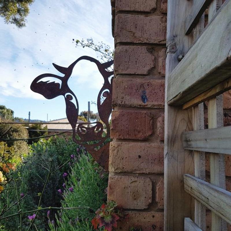 Garden Metal Art Farm Animal Silhouette on a Ground Stake | Coated Finish That Handles Sun and Rain | 24 Motifs to Choose