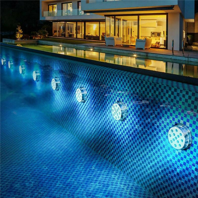 Submersible Waterproof LED Lights with a Remote | 13 Beads, 16 Colors, Magnet and Suction Cup | IP68, Runs on AAA Batteries