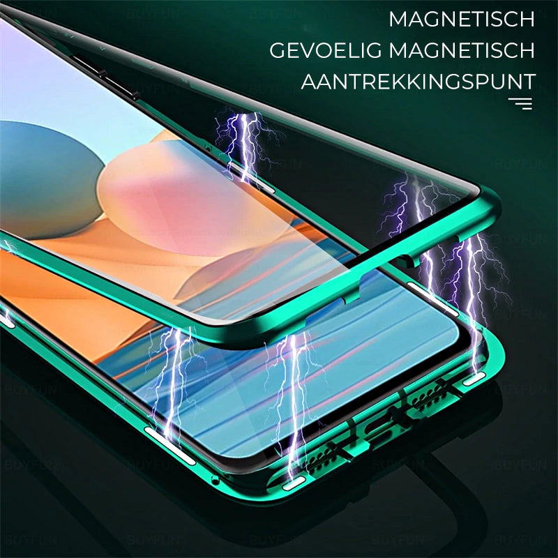 Magnetic Phone Case for Samsung Galaxy and Note Models | Double-Sided Tempered Glass with Metal Bumper Frame