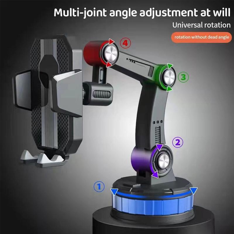 Suction Cup Car Phone Holder for Dashboard and Windshield | One Touch Lock with Telescopic Arm and 360 Swivel