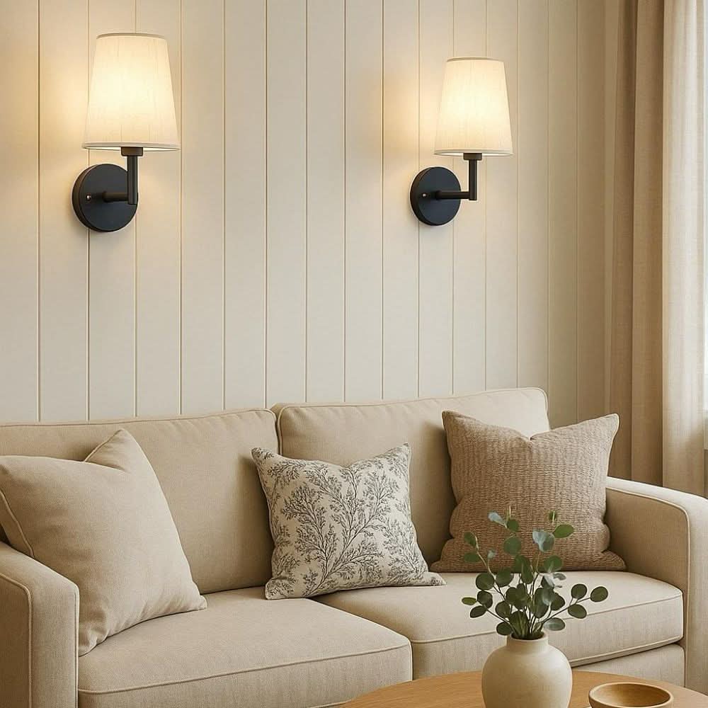 Wireless Wall Sconce Lights 2-Pack | Remote Control Included | No Wiring Needed for Bedrooms and Hallways