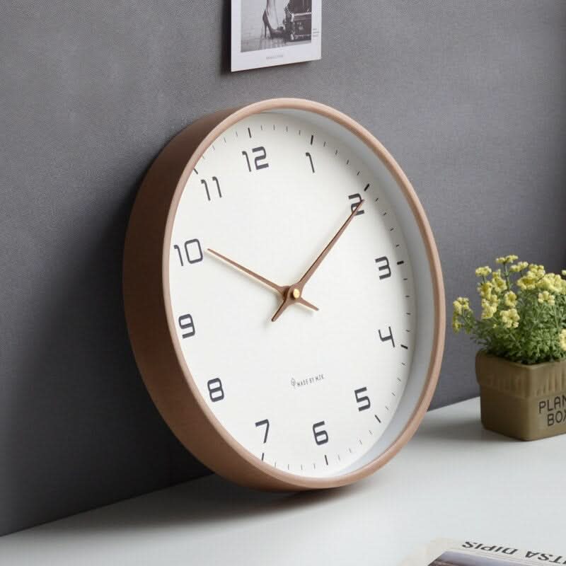 Wooden Wall Clock with Minimalist Scandinavian Design | Analog Display | Wall-Mounted for Living Rooms and Offices