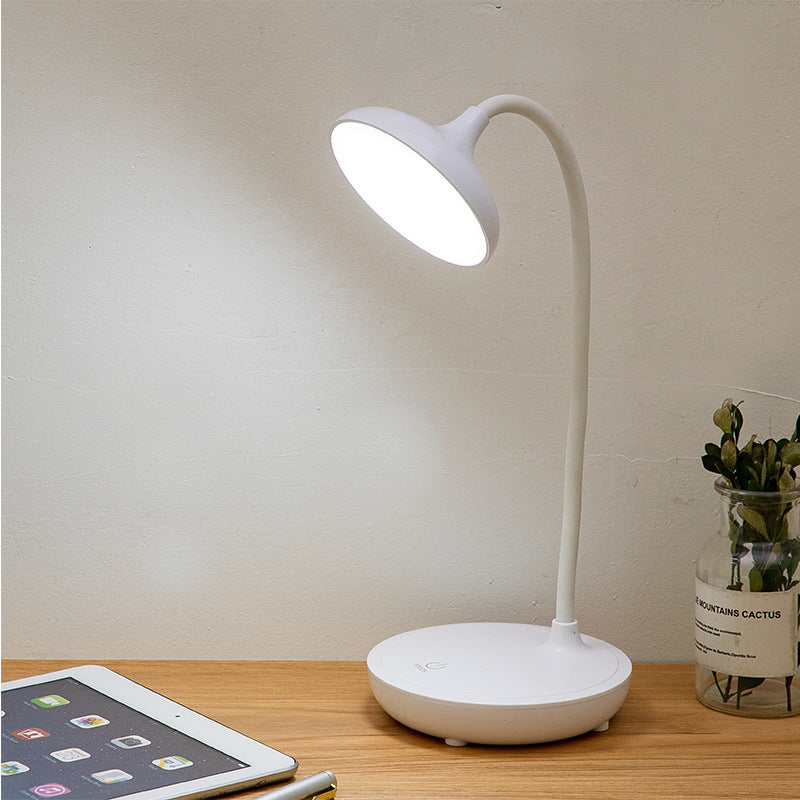 LED Desk Lamp with USB Charging and Touch Switch | Three Brightness Levels on an Adjustable Neck | Blue, Pink or White