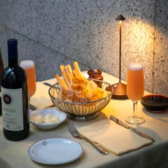 Cordless LED Table Lamp with Dimmable Brightness | USB Rechargeable Battery | For Indoor and Covered Outdoor Use