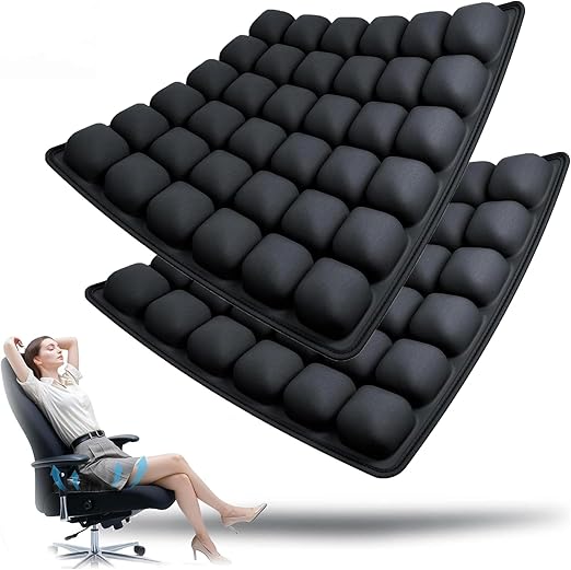 Inflatable Travel Seat Cushion with 36 Air Cells | Adjustable Firmness and Non-Slip Base | 3 Colors