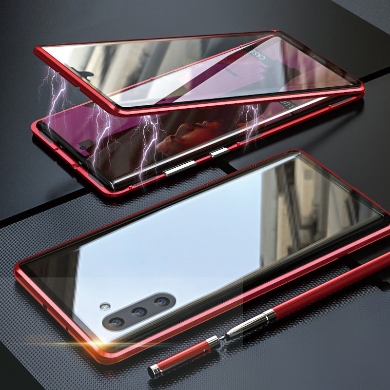 Double Sided Tempered Glass Phone Covers for Samsung Galaxy | Magnetic Metal Frame with Safety Lock | 3 Colors