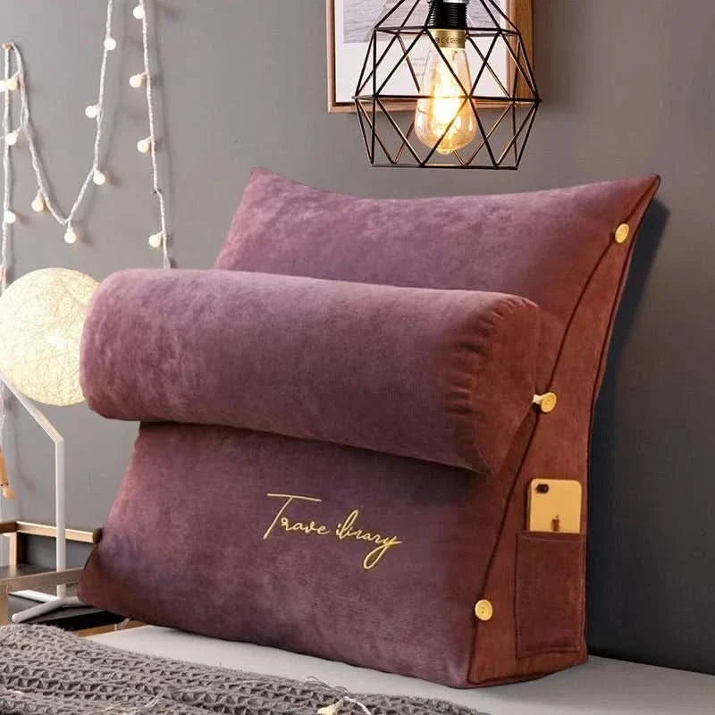 Wedge Back Support Pillow with Neck Roll | Angled Design for Comfort | Supports Reading, Resting, and Relaxing