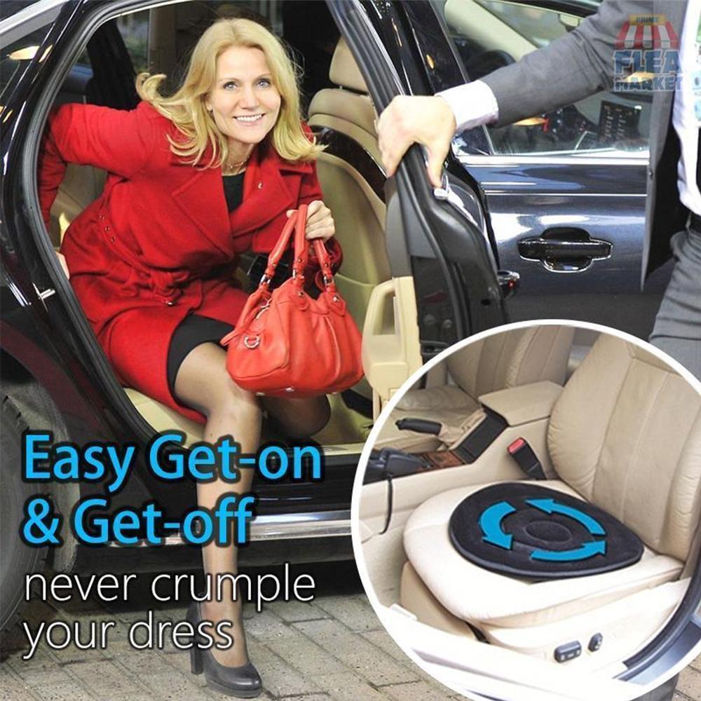 Swivel Seat Cushion That Turns 360 Degrees, 15.7 Inches Across | Non-Slip Textured Underside | Black, Beige, Coffee or Red