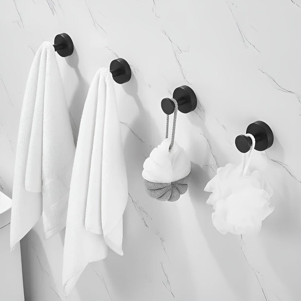 Shower Hooks with Grip Lock Design | Compact, Space-Saving Size | Organizes Loofahs and Bathroom Accessories