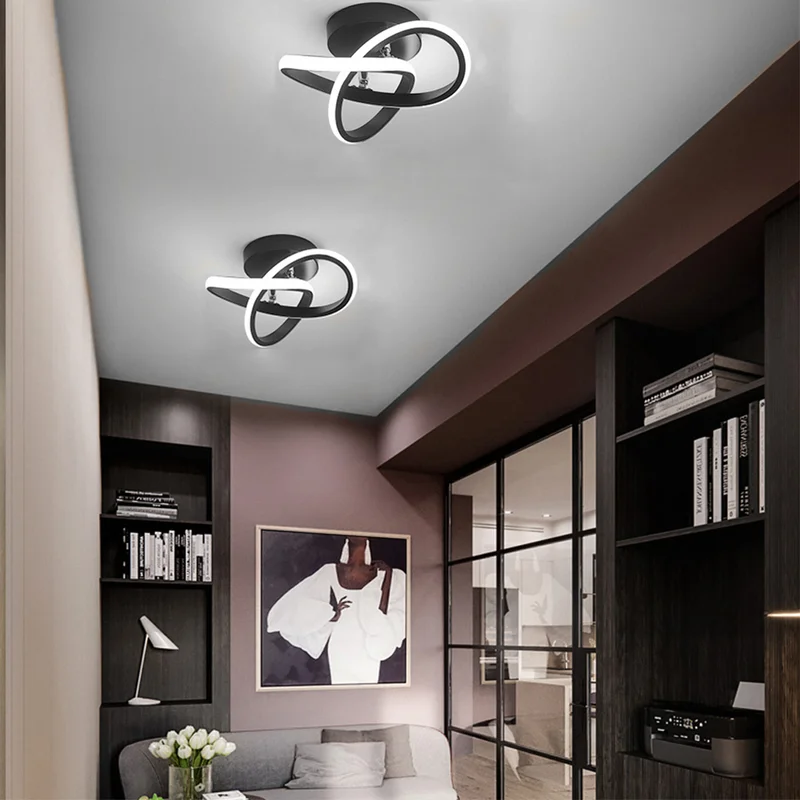 White LED Ceiling Light | Circular Flush Mount Design | Even Illumination for Hallways and Living Rooms