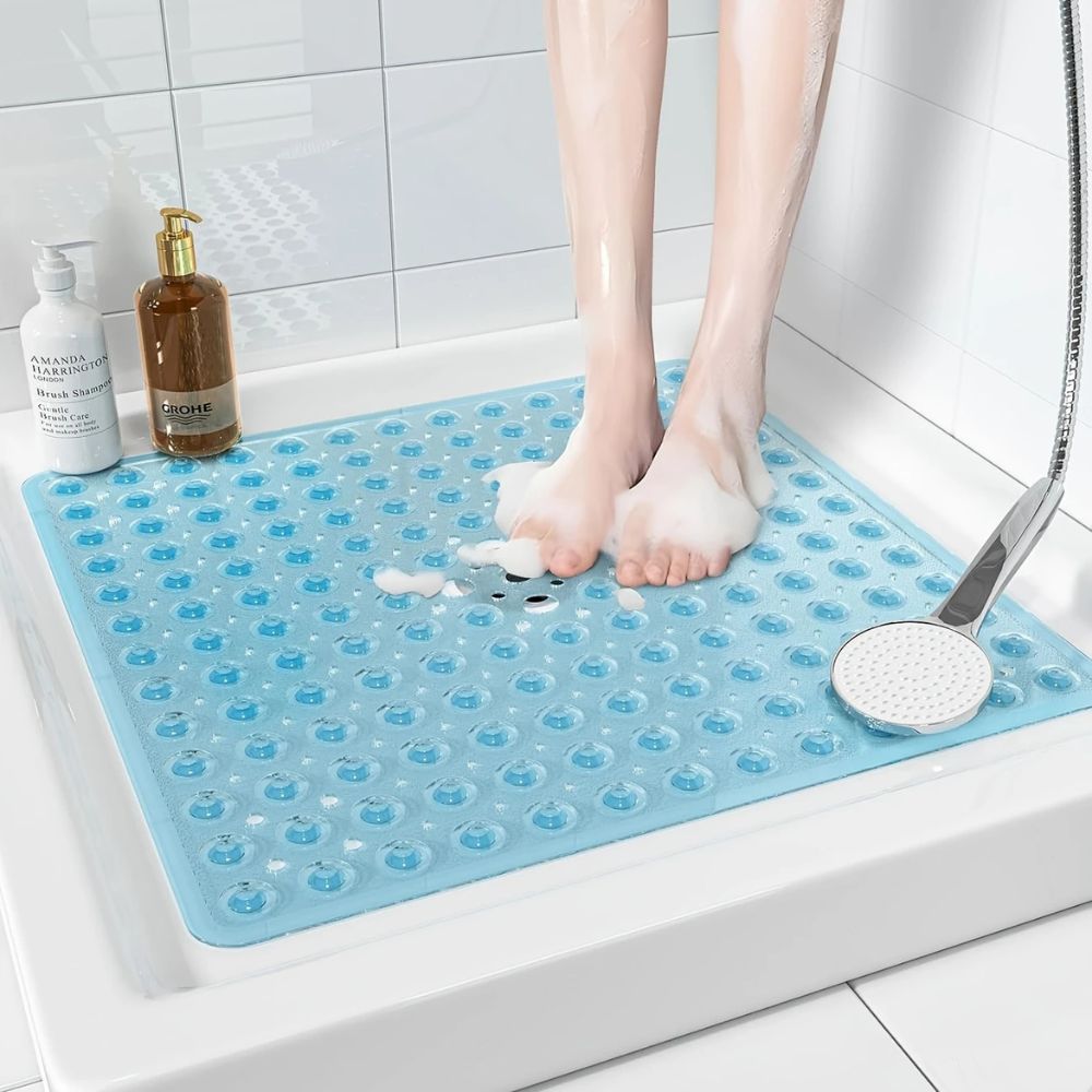 Non-Slip Suction Bath Mat | Suction Base for Secure Placement | Stable Footing for Showers and Bathtubs