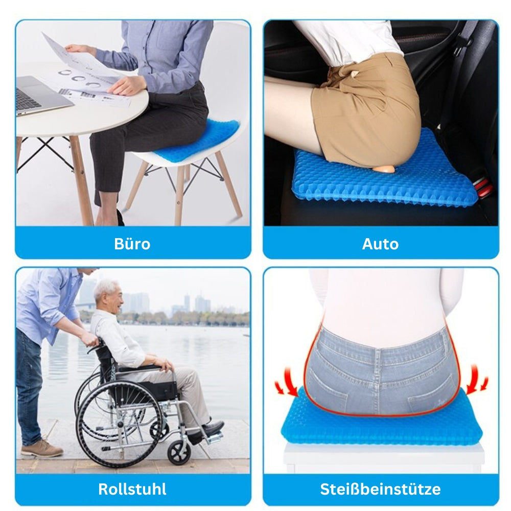 Honeycomb Gel Seat Cushion for Desk Chairs and Car Rides | Open Grid That Keeps Its Shape | 40 x 35 cm
