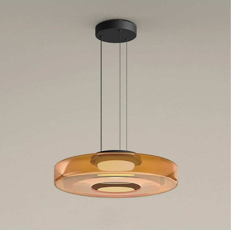 Bauhaus Glass Pendant Light | Smooth Geometric Shade | Ceiling-Suspended Lighting for Kitchens and Living Areas