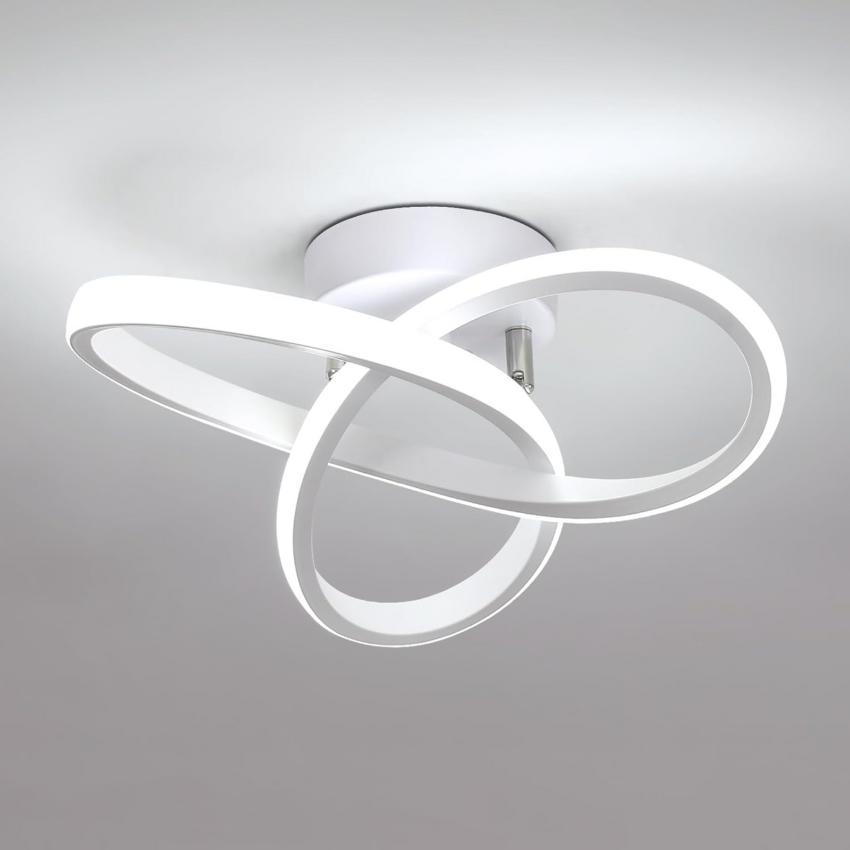 White LED Ceiling Light | Circular Flush Mount Design | Even Illumination for Hallways and Living Rooms