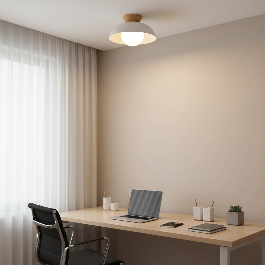 Nordic Iron Ceiling Light with Matte Finish | Focused Downward Illumination | Compatible with LED and Incandescent Bulbs