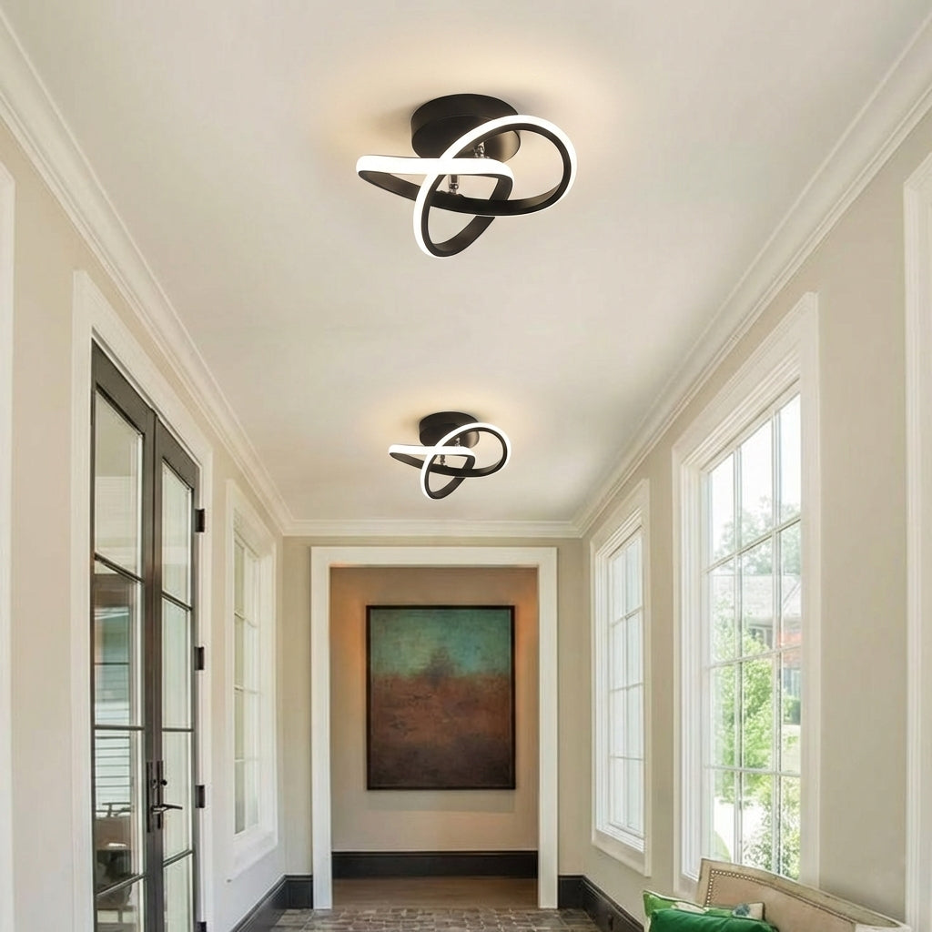 White LED Ceiling Light | Circular Flush Mount Design | Even Illumination for Hallways and Living Rooms