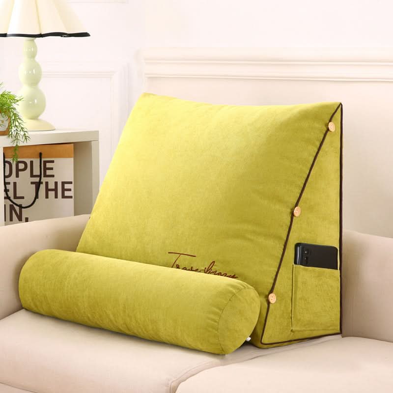 Wedge Back Support Pillow with Neck Roll | Angled Design for Comfort | Supports Reading, Resting, and Relaxing