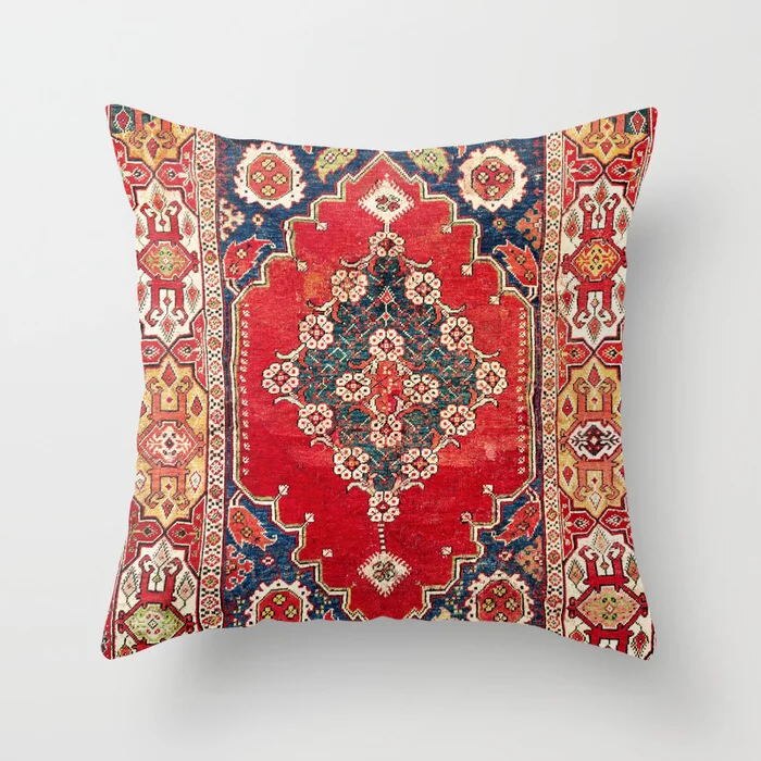 Decorative Pillow Covers in a Bohemian Moroccan Print | Hidden Zip Closure in Four Square Sizes | 22 Patterns for Sofa or Bed
