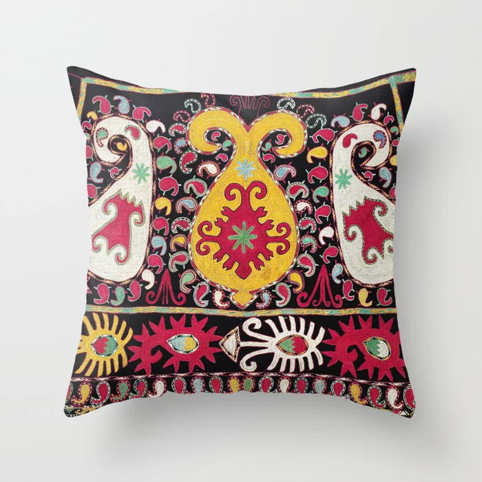 Decorative Pillow Covers in a Bohemian Moroccan Print | Hidden Zip Closure in Four Square Sizes | 22 Patterns for Sofa or Bed