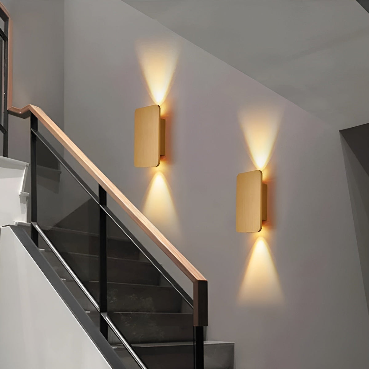 Rectangular LED Wall Sconce for Hallway and Staircase | Up and Down Beam in Warm, Neutral or Cool White | Surface Mount