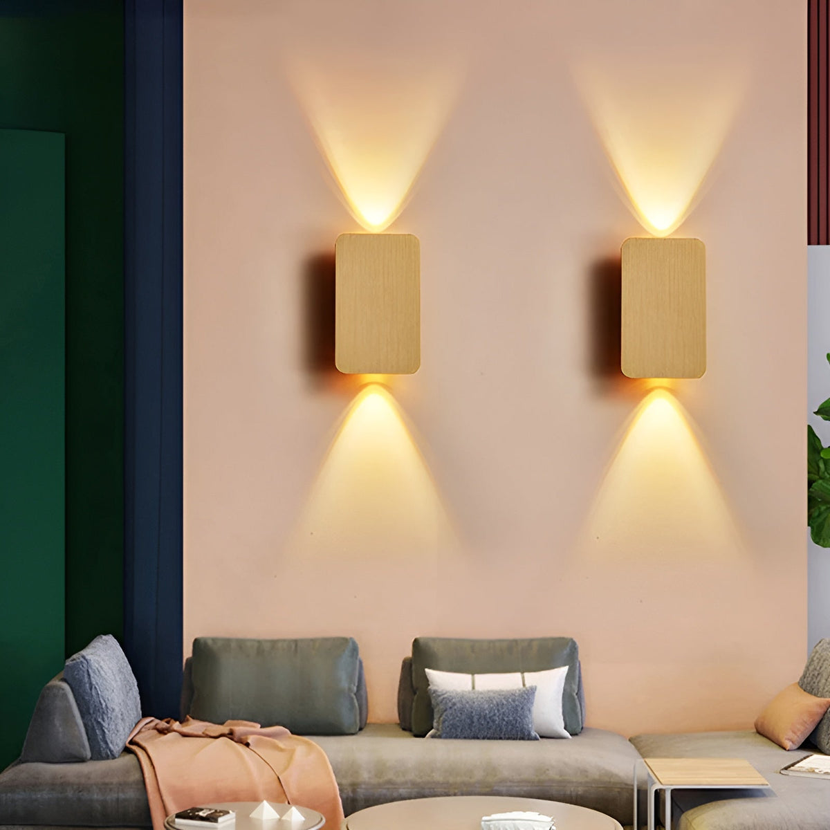 Rectangular LED Wall Sconce for Hallway and Staircase | Up and Down Beam in Warm, Neutral or Cool White | Surface Mount