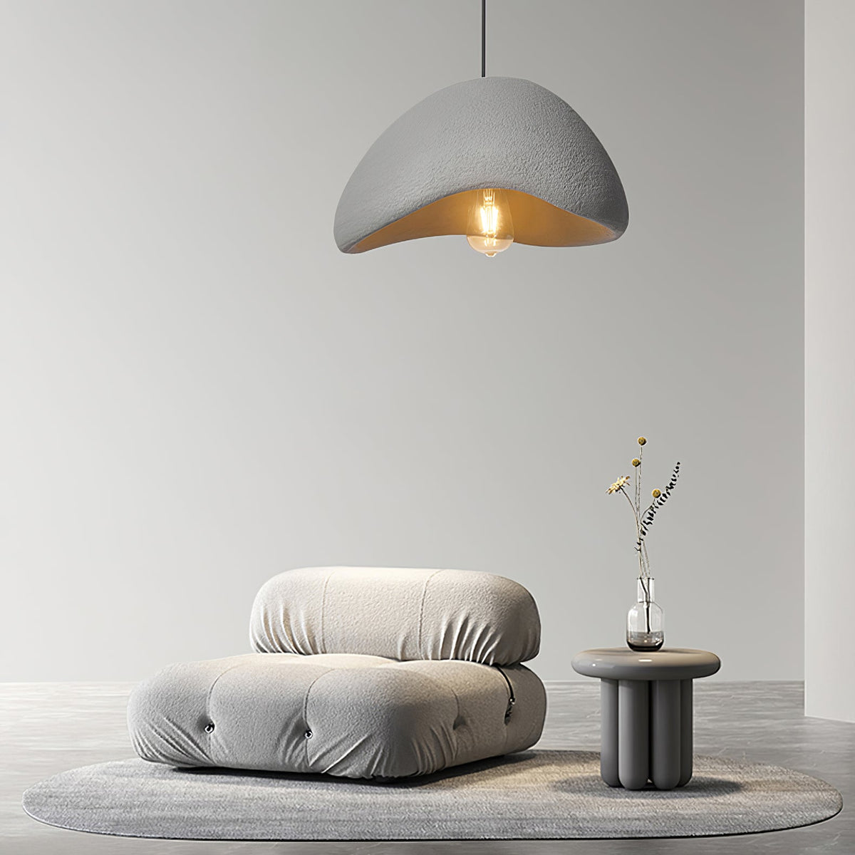 Wabi Sabi Cocoon Pendant Light | Organic Paper Shade Design | Soft Ambient Lighting for Living Rooms and Bedrooms
