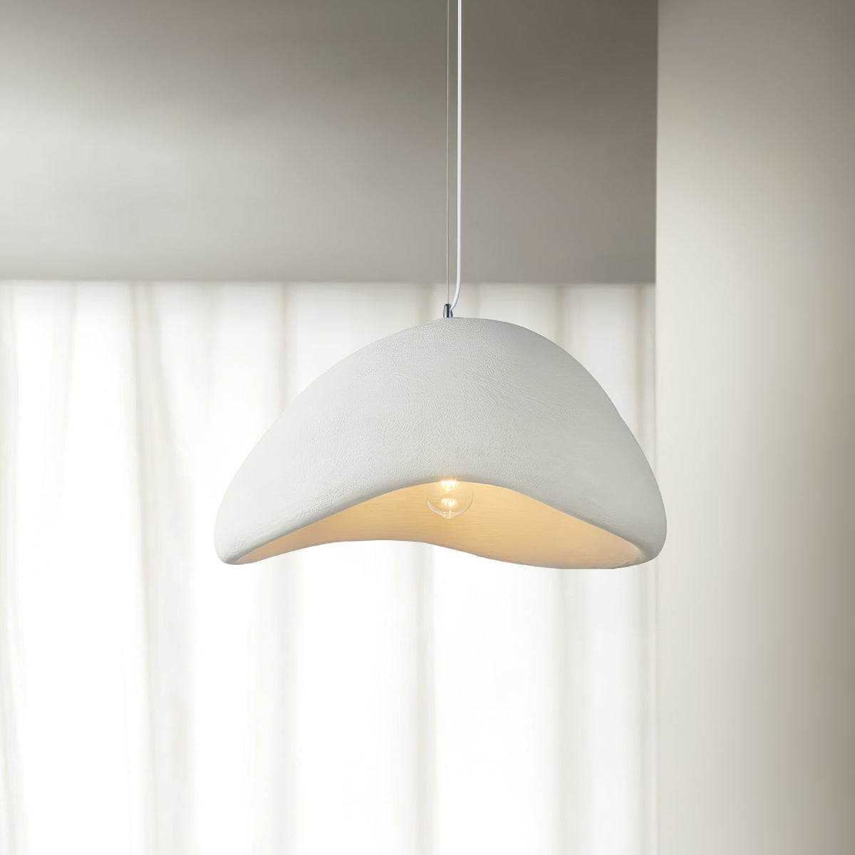 Wabi Sabi Cocoon Pendant Light | Organic Paper Shade Design | Soft Ambient Lighting for Living Rooms and Bedrooms