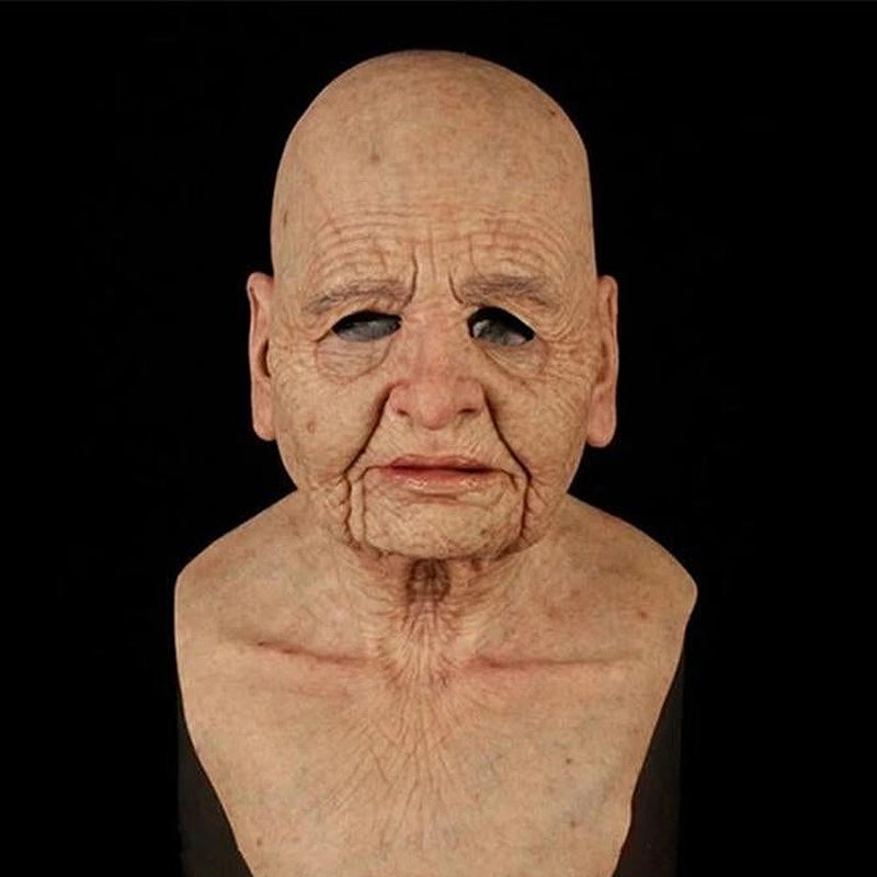 Realistic old man full face latex Halloween mask, style 8