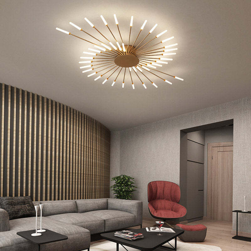 Fireworks-Style LED Ceiling Light | Multi-Arm Radiating Design | Available in Black or Gold Finishes
