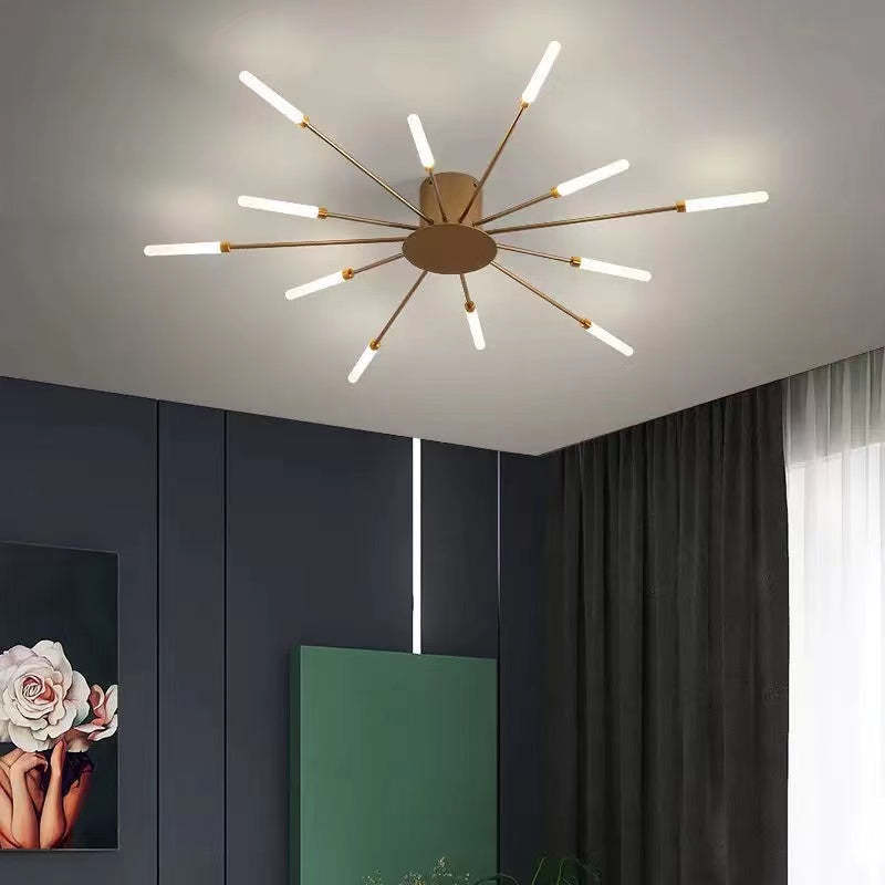 Fireworks-Style LED Ceiling Light | Multi-Arm Radiating Design | Available in Black or Gold Finishes