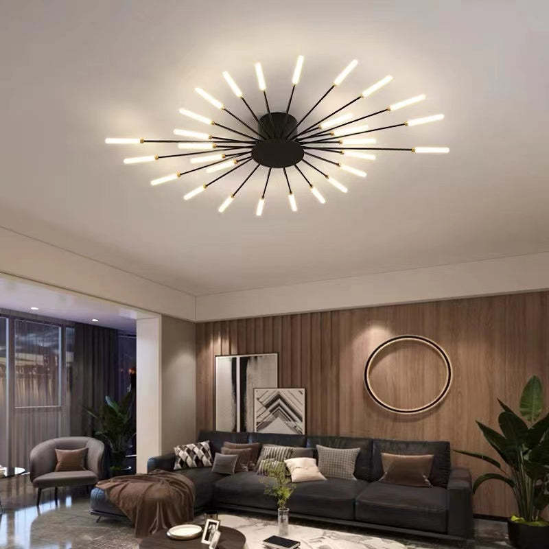 Fireworks-Style LED Ceiling Light | Multi-Arm Radiating Design | Available in Black or Gold Finishes