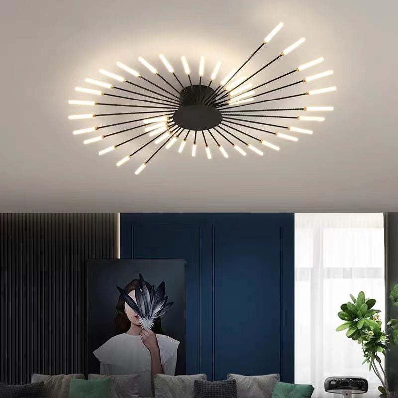 Fireworks-Style LED Ceiling Light | Multi-Arm Radiating Design | Available in Black or Gold Finishes