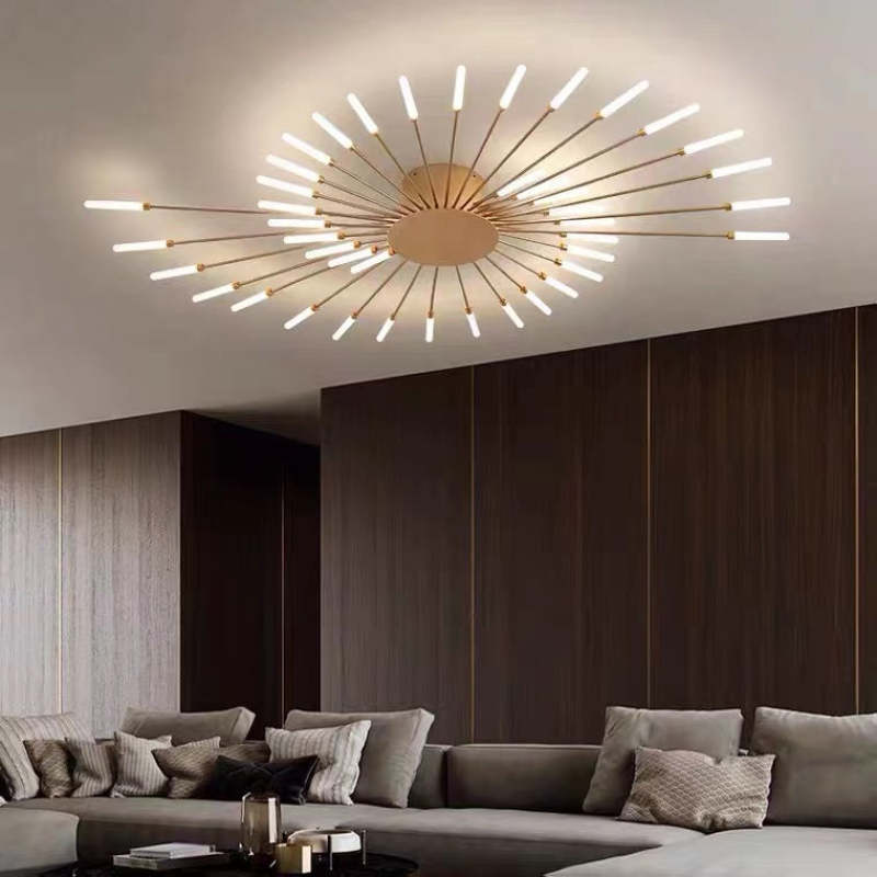 Fireworks-Style LED Ceiling Light | Multi-Arm Radiating Design | Available in Black or Gold Finishes