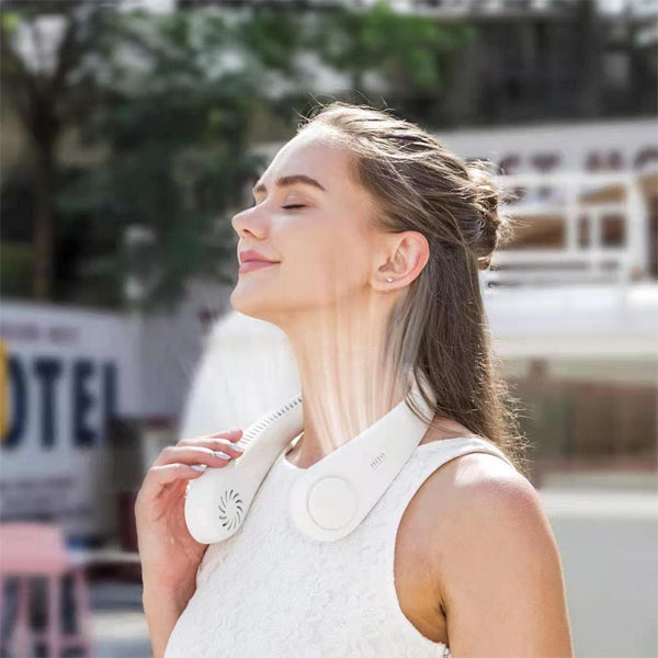 Portable Neck Fan with 360-Degree Airflow | Rechargeable Battery Up to 10 Hours | Hands-Free Cooling for Commuting and Work