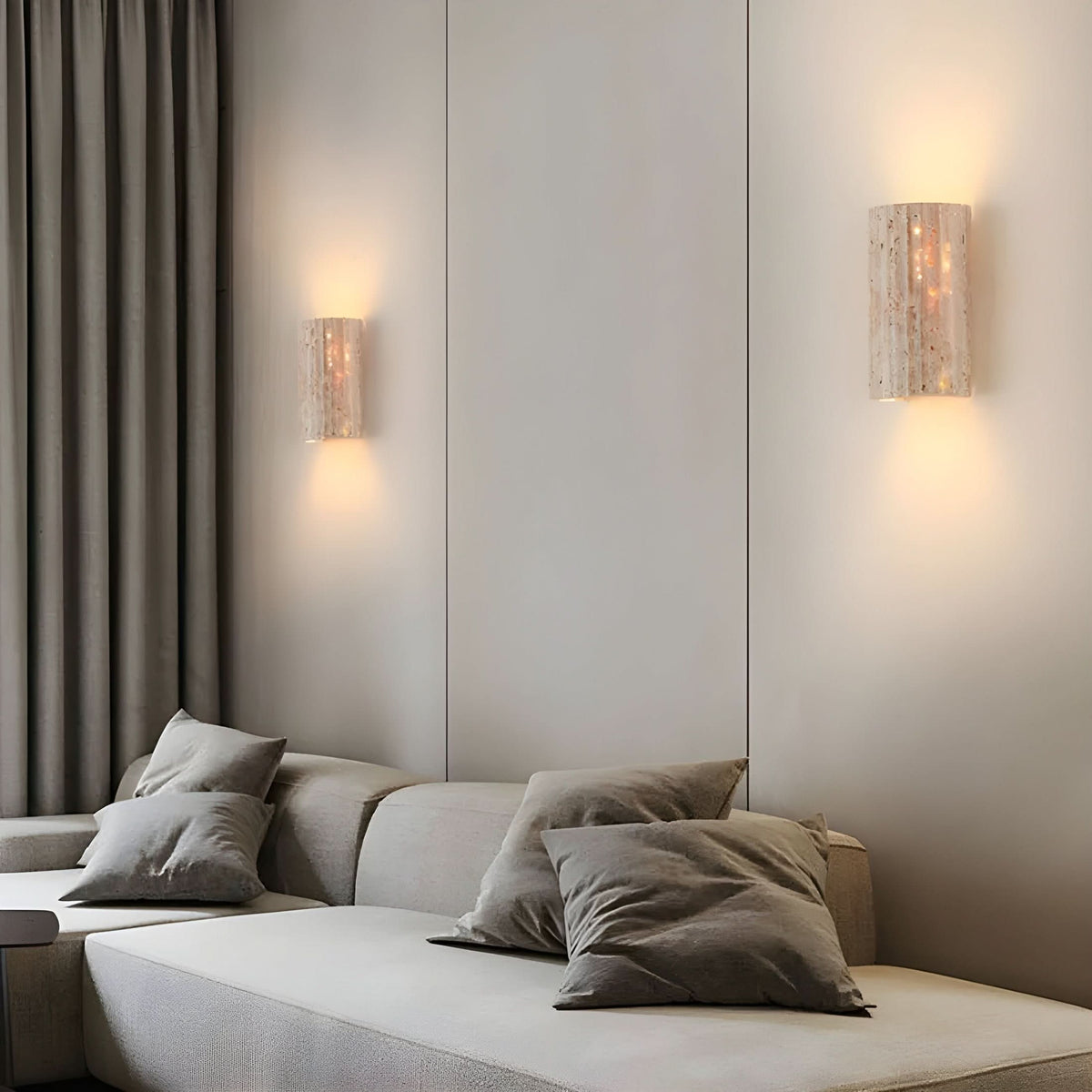 Natural Stone LED Wall Sconce | Integrated Lighting with Substantial Look | Wall-Mounted for Living Rooms and Hallways