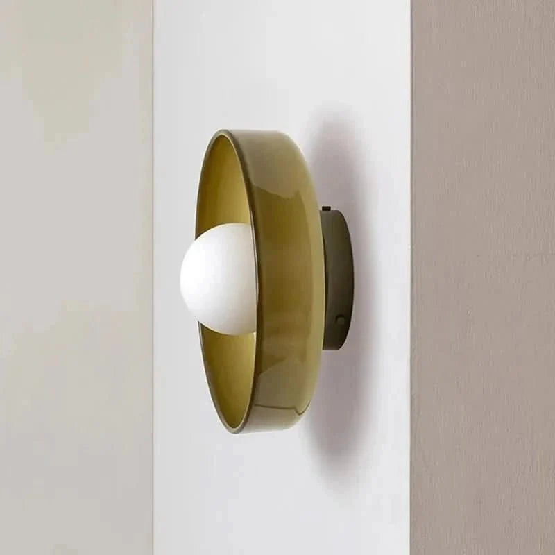 GLASSGLOW Ceiling Lamp - Nordic Glass Design for Stylish Lighting - Olive