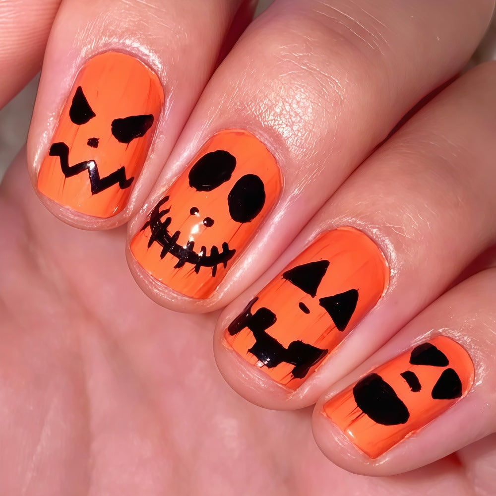Halloween Press-On Nails | Available in White, Transparent | Glue-Free Application in Minutes for Parties and Nights Out