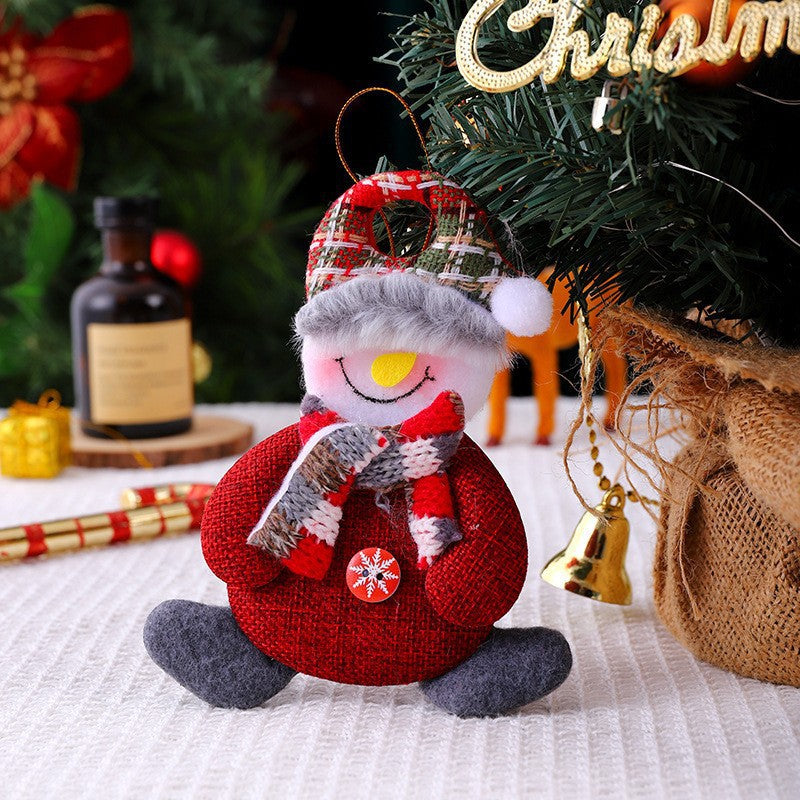 Plush Fabric Christmas Tree Decorations Ornaments Hanging Set