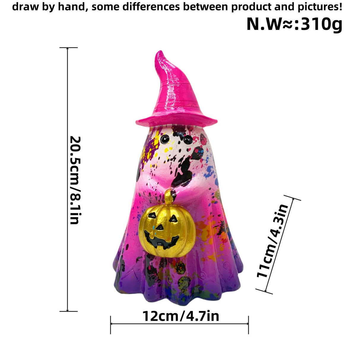 Halloween Decorative Figure | Available in 4 Colors | Stands on Shelves, Mantels, and Side Tables