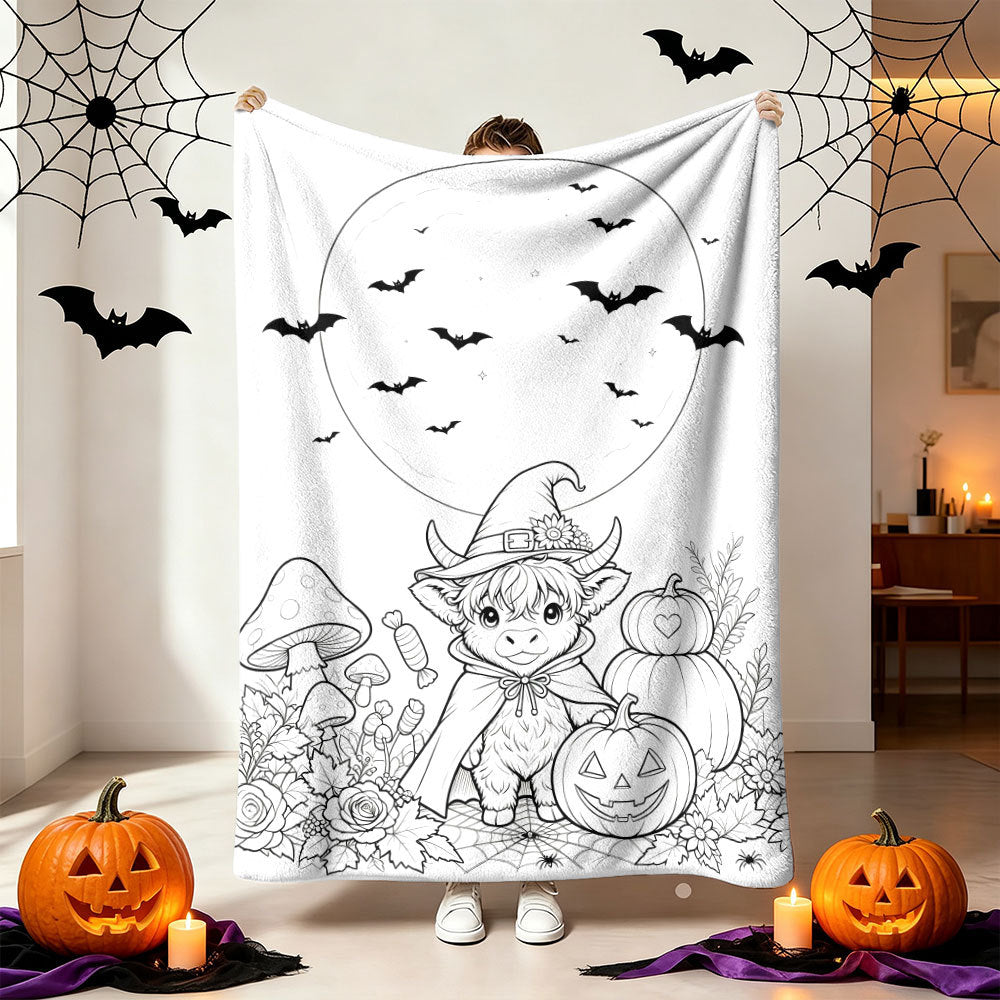 Halloween Throw Blanket | Available in 5 Colors and 5 Sizes | Soft Fleece for Sofas, Beds, and Movie Nights
