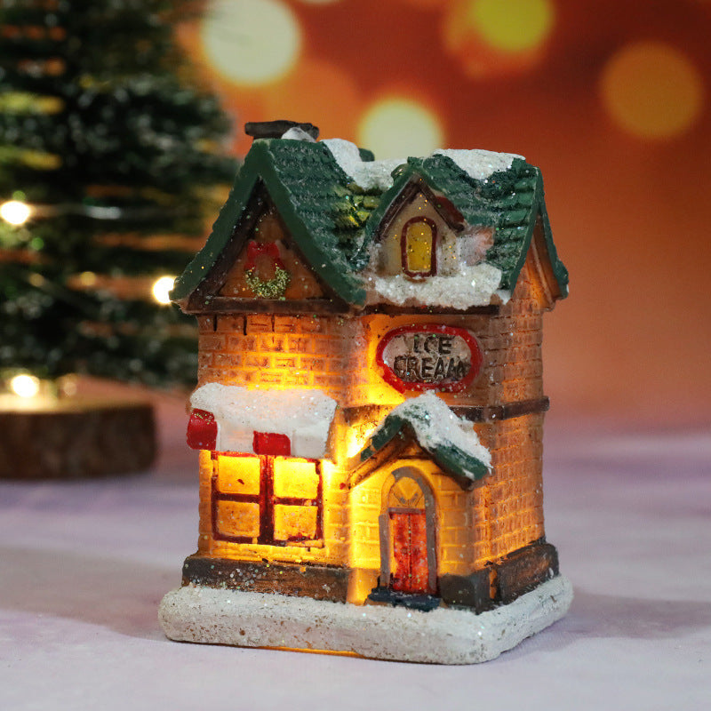 Light Up Christmas Village Houses Figurines with LED Glow