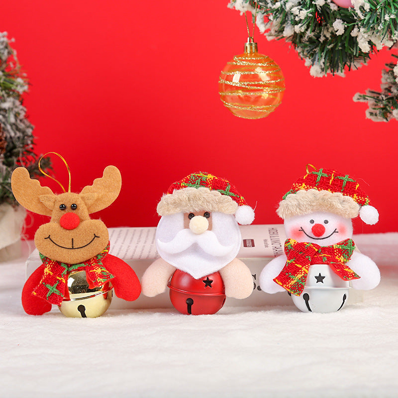 Felt Santa Reindeer Snowman Christmas Tree Ornaments with Bell