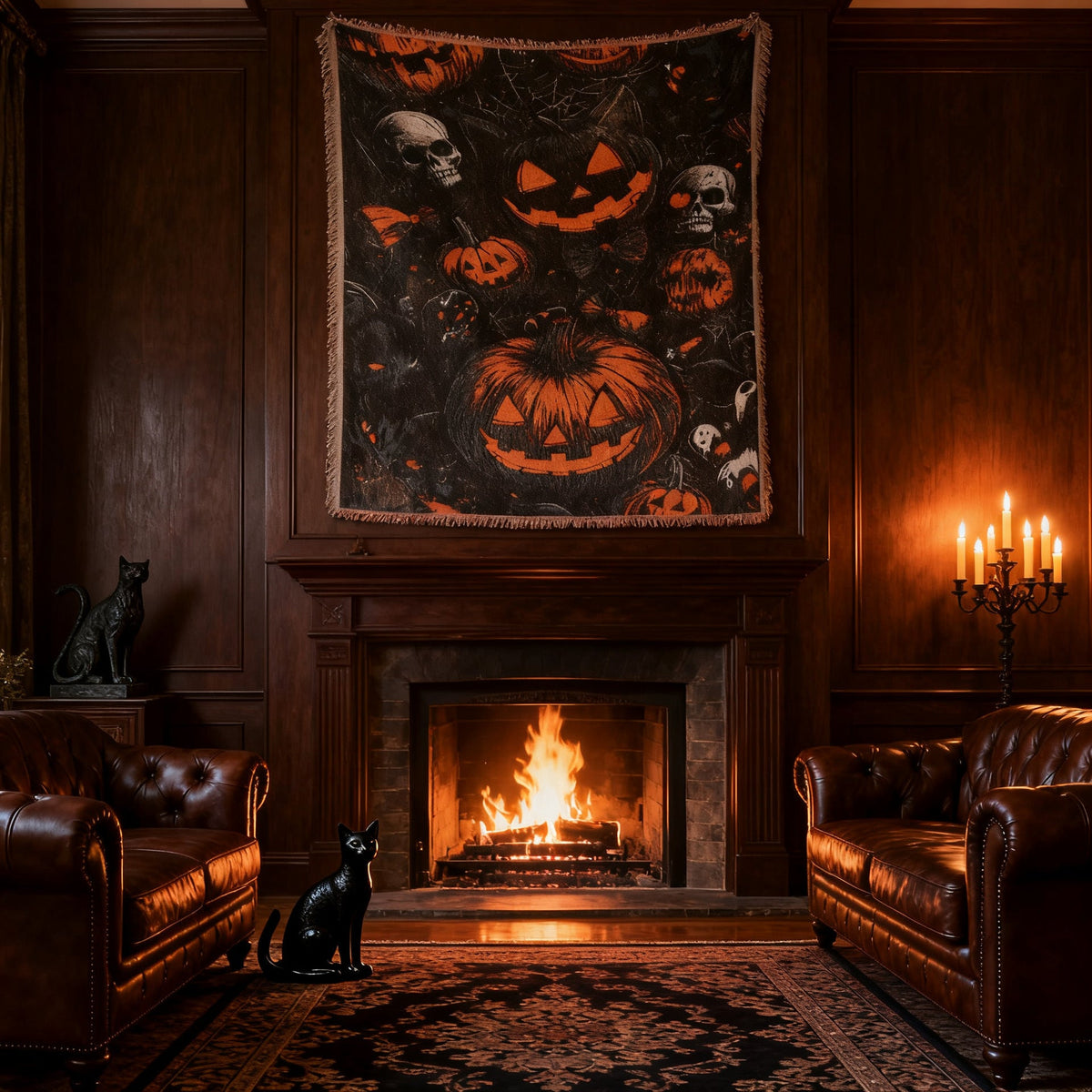 Halloween Throw Blanket | Available in Kürbis Schädel | Soft Fleece for Sofas, Beds, and Movie Nights