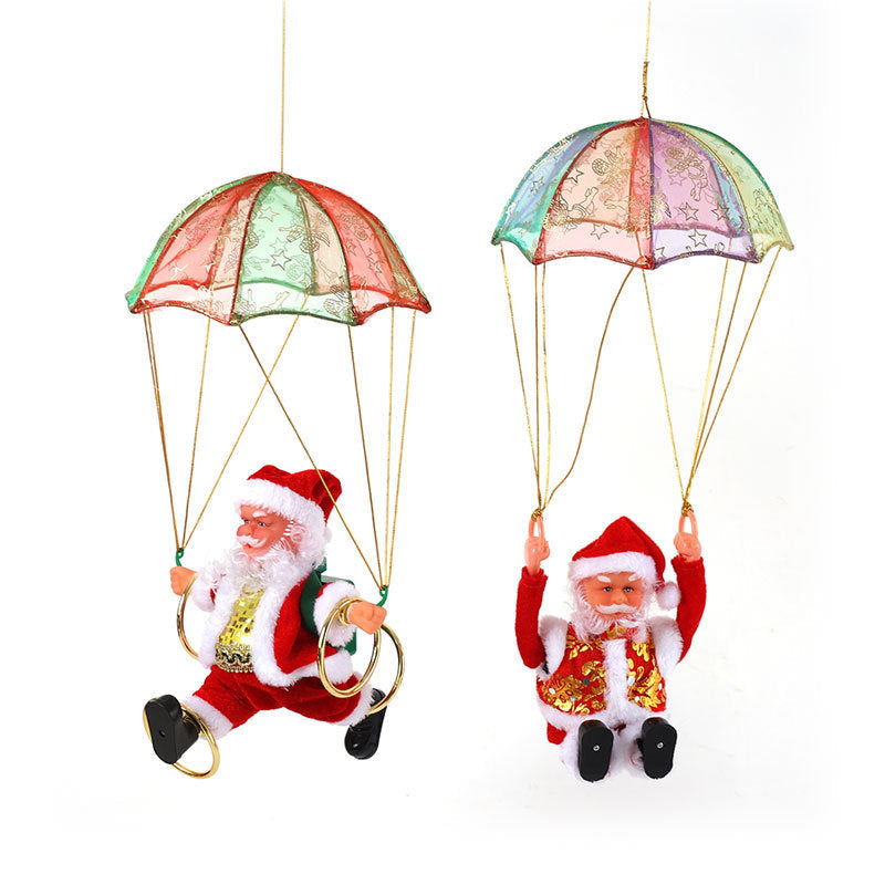 Parachuting Santa Claus Figurine Christmas Hanging Decoration