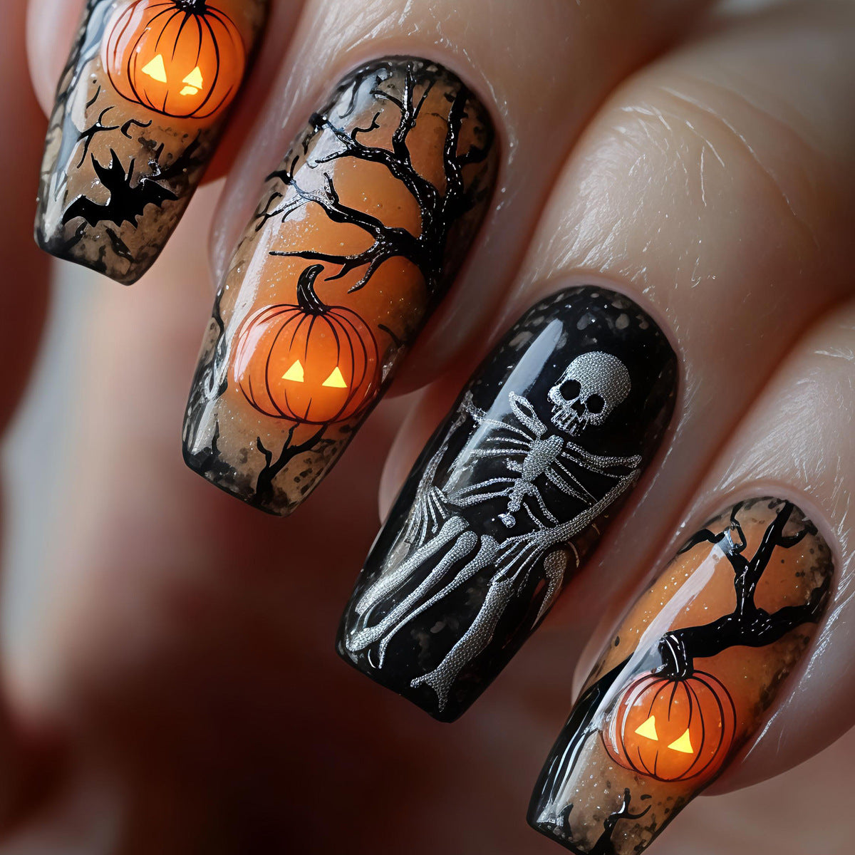 Halloween Press-On Nails | Available in Unbekannt | Glue-Free Application in Minutes for Parties and Nights Out