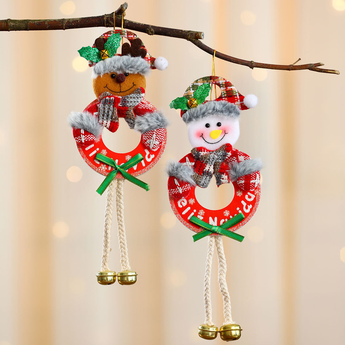 Christmas Tree Ornaments Hanging Santa Wreath Ornament