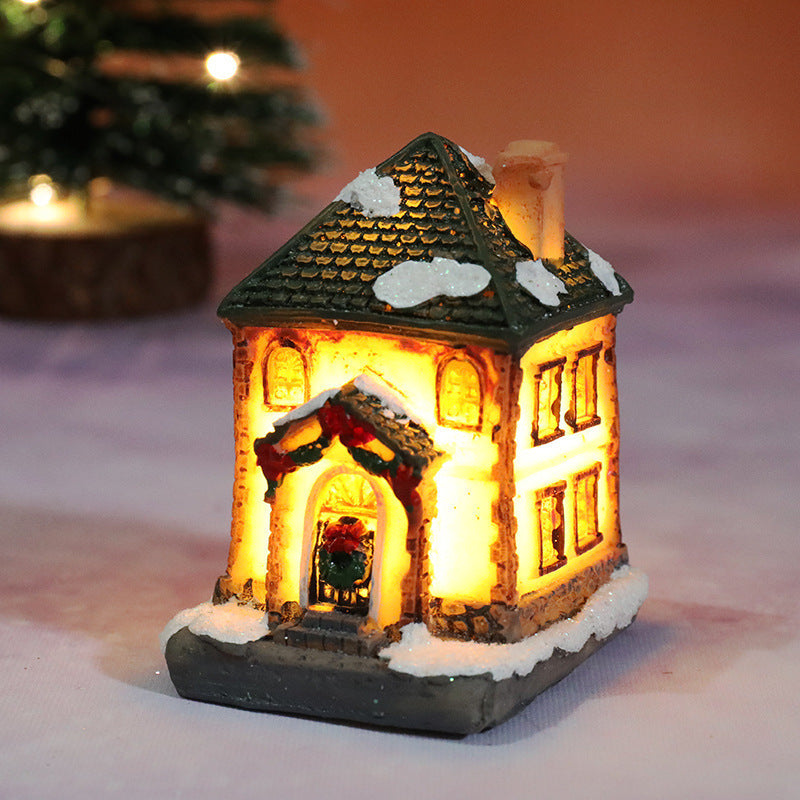 Light Up Christmas Village Houses Figurines with LED Glow